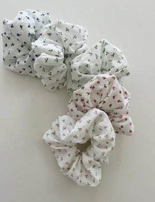White flower scrunchie hair tie flower spring scrunchie