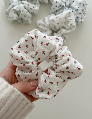 White flower scrunchie hair tie flower spring scrunchie