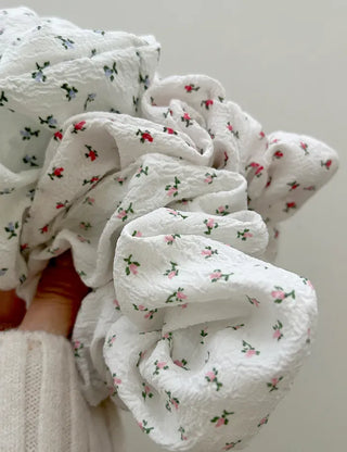 White flower scrunchie hair tie flower spring scrunchie