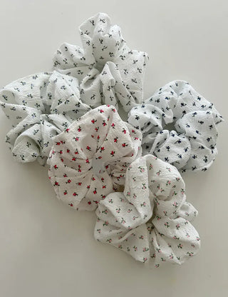 White flower scrunchie hair tie flower spring scrunchie