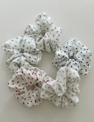 White flower scrunchie hair tie flower spring scrunchie