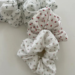 White flower scrunchie hair tie flower spring scrunchie