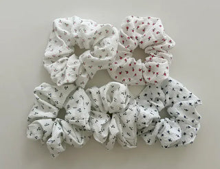 White flower scrunchie hair tie flower spring scrunchie