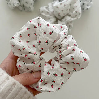 White flower scrunchie hair tie flower spring scrunchie