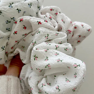 White flower scrunchie hair tie flower spring scrunchie