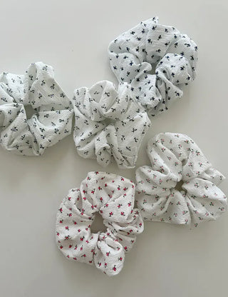White flower scrunchie hair tie flower spring scrunchie