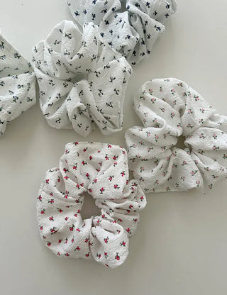 White flower scrunchie hair tie flower spring scrunchie