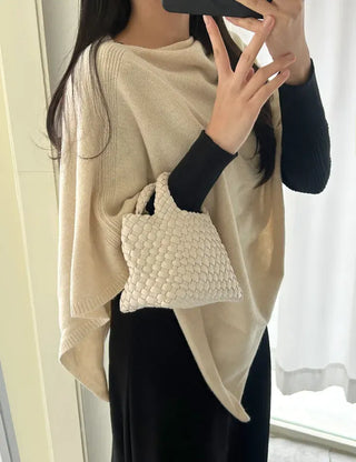 Leather Weaving Tote Bag Mini Crossbody Bag Chain