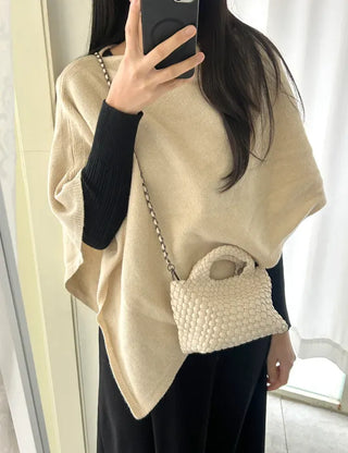 Leather Weaving Tote Bag Mini Crossbody Bag Chain