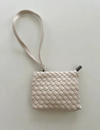 Leather Weaving Tote Bag Mini Crossbody Bag Chain