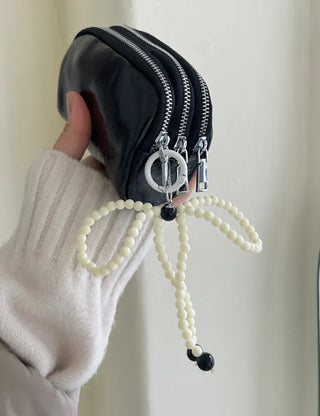 Vivid Ribbon Keyring Bead Bag Keyholder