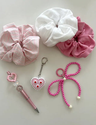 Vivid Ribbon Keyring Bead Bag Keyholder