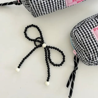 Vivid Ribbon Keyring Bead Bag Keyholder