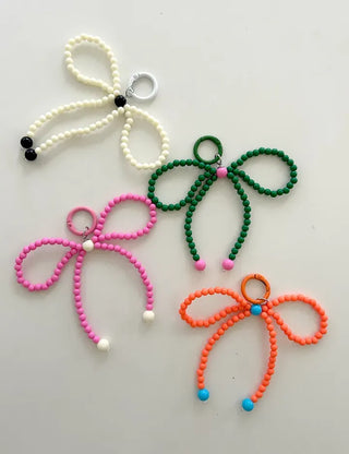 Vivid Ribbon Keyring Bead Bag Keyholder