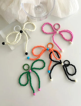 Vivid Ribbon Keyring Bead Bag Keyholder