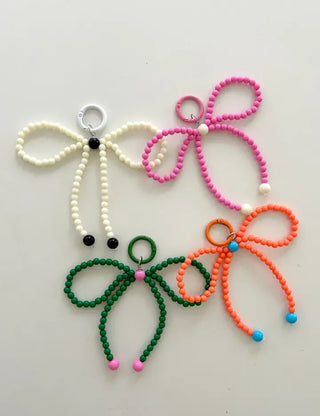 Vivid Ribbon Keyring Bead Bag Keyholder