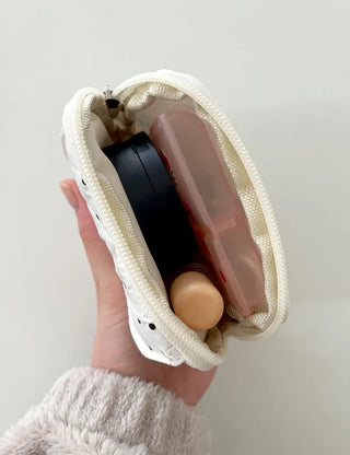 Polka dot card wallet mini pouch pocket zipper coin