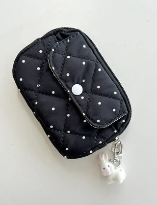 Polka dot card wallet mini pouch pocket zipper coin
