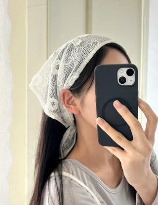 Bandana Hairband Flower Mesh Triangle Spring Kerchief Mary Shop