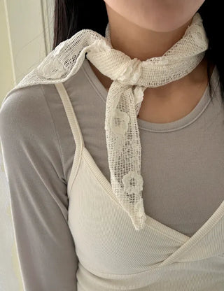 Bandana Hairband Flower Mesh Triangle Spring Kerchief Mary Shop