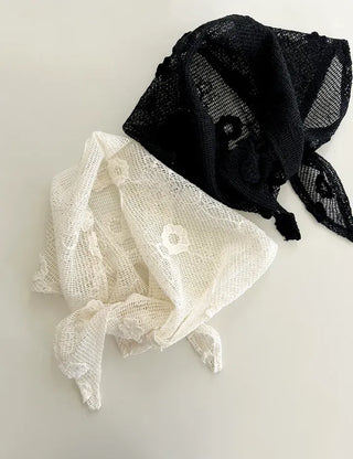 Bandana Hairband Flower Mesh Triangle Spring Kerchief Mary Shop