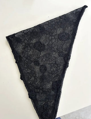 Bandana Hairband Flower Mesh Triangle Spring Kerchief Mary Shop