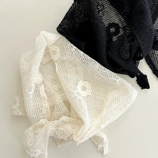 Bandana Hairband Flower Mesh Triangle Spring Kerchief Mary Shop