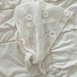 Bandana Hairband Flower Mesh Triangle Spring Kerchief Mary Shop