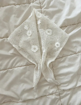 Bandana Hairband Flower Mesh Triangle Spring Kerchief Mary Shop
