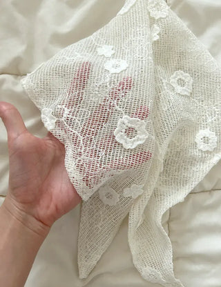 Bandana Hairband Flower Mesh Triangle Spring Kerchief Mary Shop