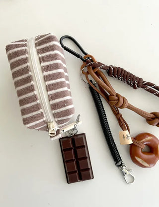 Keyholder Set Pretzel Chocolate Bag Keyring Bag Charm