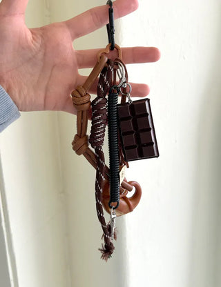 Keyholder Set Pretzel Chocolate Bag Keyring Bag Charm