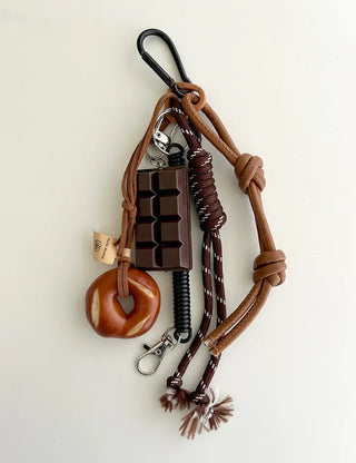 Keyholder Set Pretzel Chocolate Bag Keyring Bag Charm