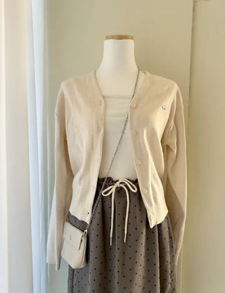 Cotton Spring Cardigan V-neck Knit Basic Merry Shop