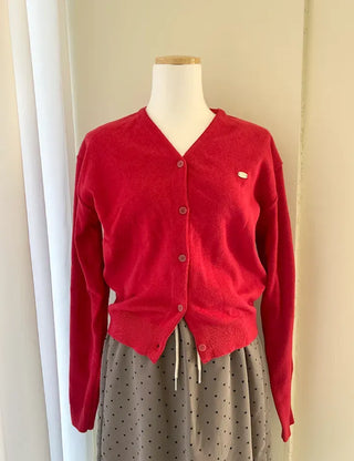 Cotton Spring Cardigan V-neck Knit Basic Merry Shop