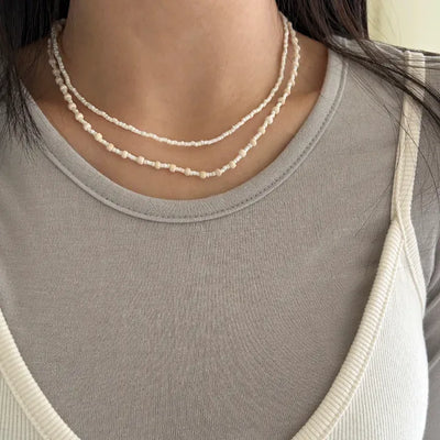 Beaded Wooden Necklace Summer Women's Layered