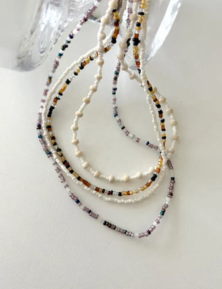 Beaded Wooden Necklace Summer Women's Layered