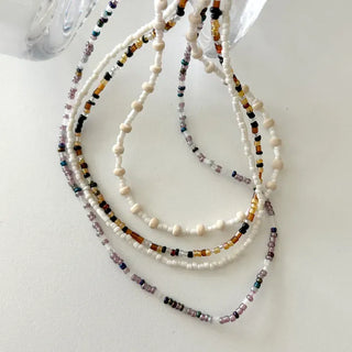 Beaded Wooden Necklace Summer Women's Layered