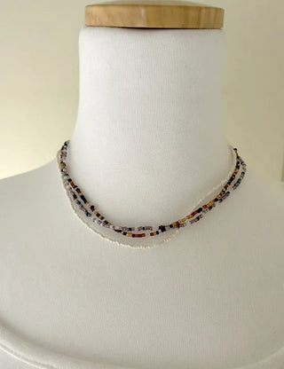 Beaded Wooden Necklace Summer Women's Layered