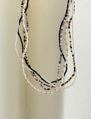 Beaded Wooden Necklace Summer Women's Layered