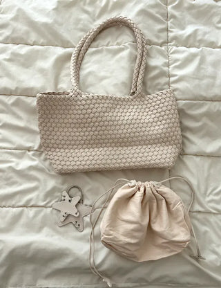 Weaving bag shoulder bag keyring inner bag set Bobusang large bag