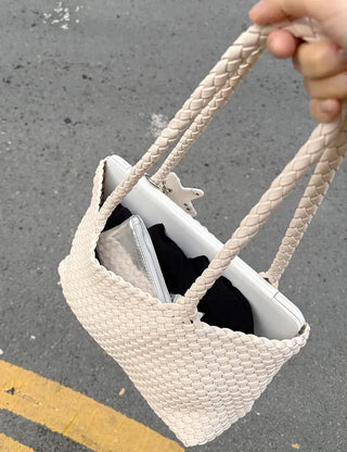 Weaving bag shoulder bag keyring inner bag set Bobusang large bag