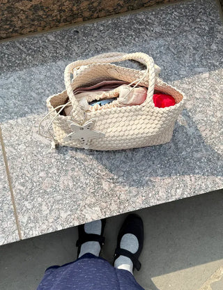 Weaving bag shoulder bag keyring inner bag set Bobusang large bag