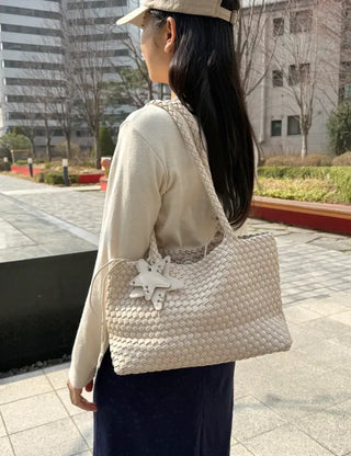 Weaving bag shoulder bag keyring inner bag set Bobusang large bag