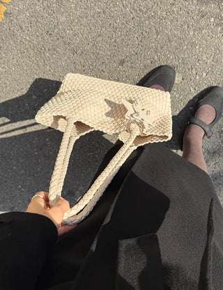 Weaving bag shoulder bag keyring inner bag set Bobusang large bag