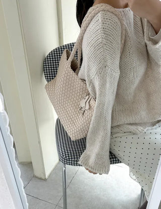 Weaving bag shoulder bag keyring inner bag set Bobusang large bag