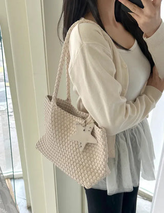 Weaving bag shoulder bag keyring inner bag set Bobusang large bag