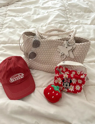 Weaving bag shoulder bag keyring inner bag set Bobusang large bag