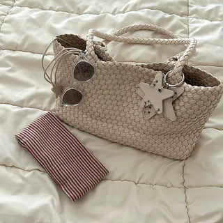Weaving bag shoulder bag keyring inner bag set Bobusang large bag