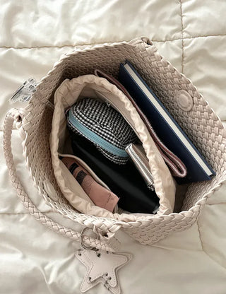 Weaving bag shoulder bag keyring inner bag set Bobusang large bag